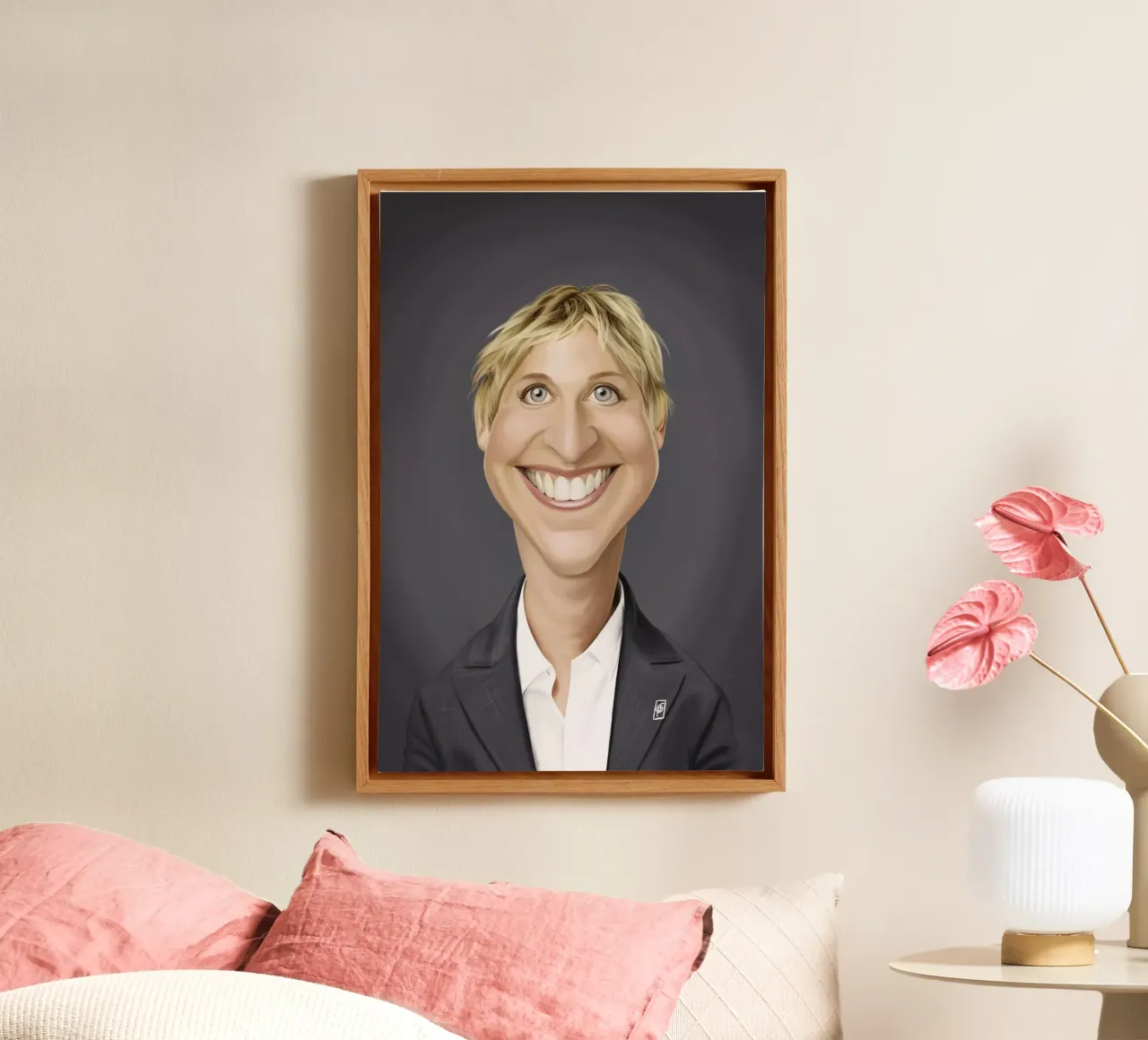 Ellen Degeneres tela con Cornice a cassetta da Rob Art | Illustration