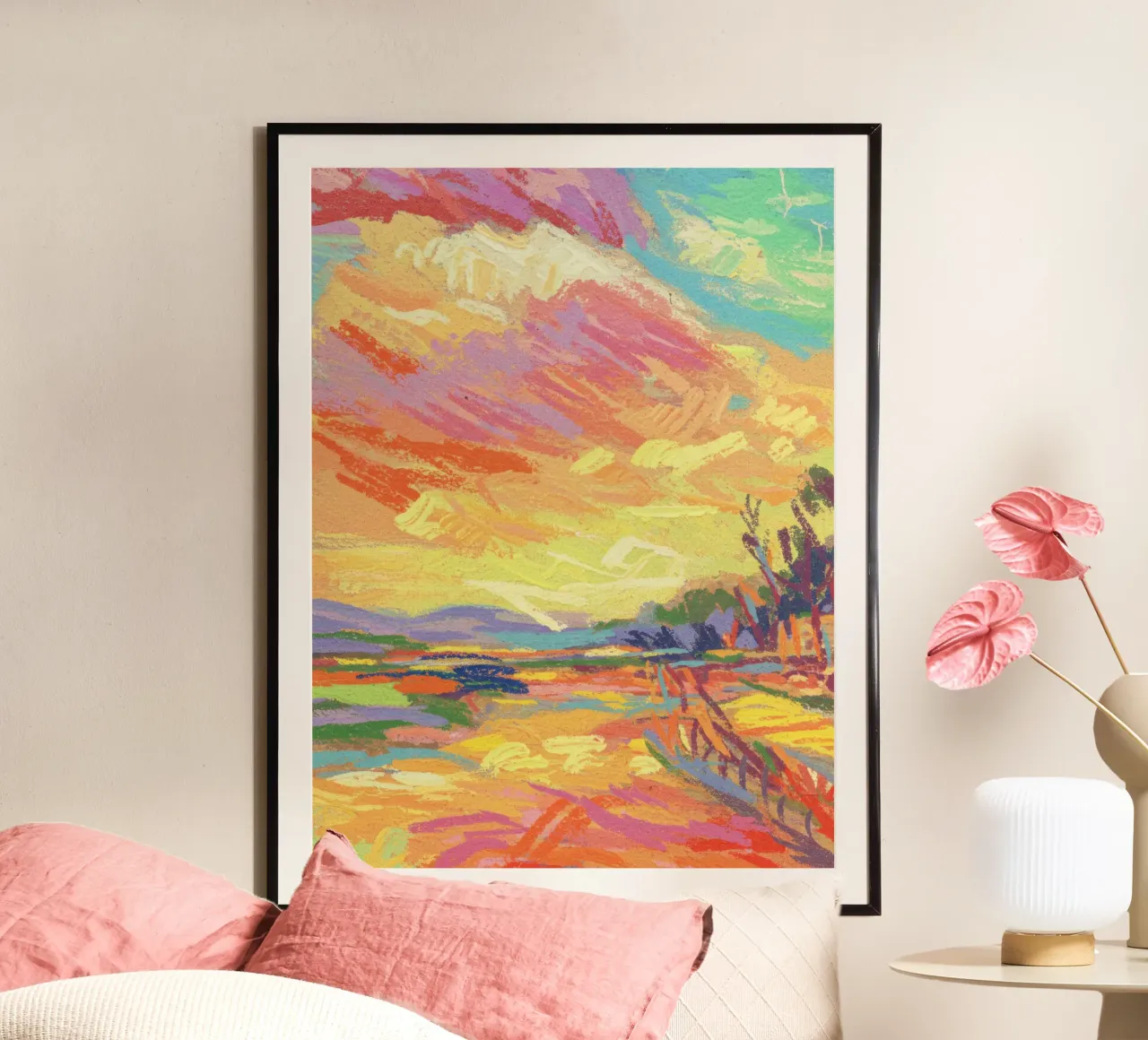 Tramonto colorato poster da Art Center