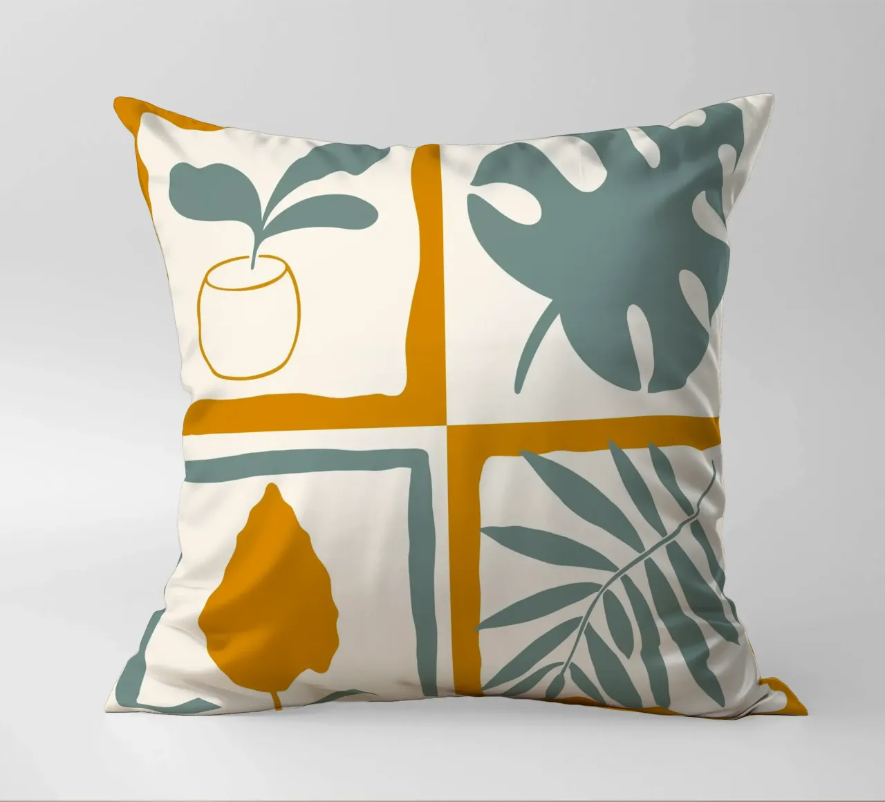 Quadrati a foglia retrò cuscino da nicigabrieldesigns
