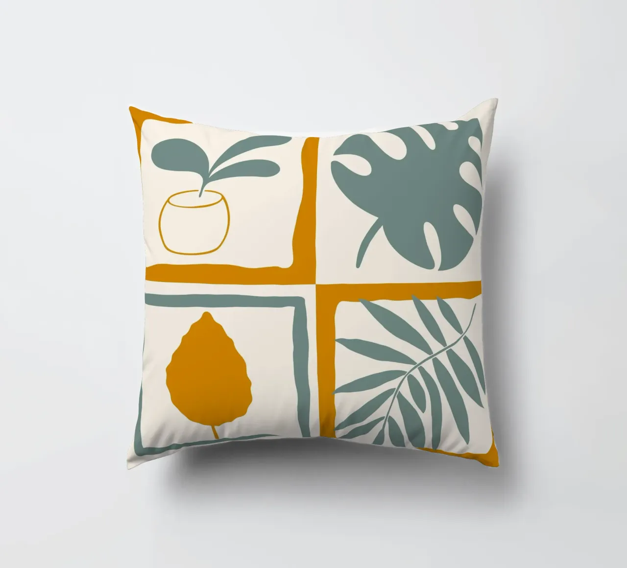 Quadrati a foglia retrò cuscino da nicigabrieldesigns