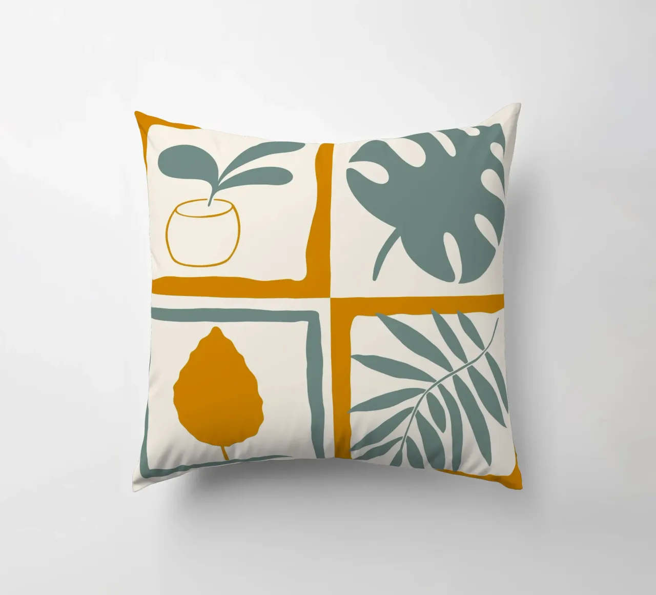 Quadrati a foglia retrò cuscino da nicigabrieldesigns
