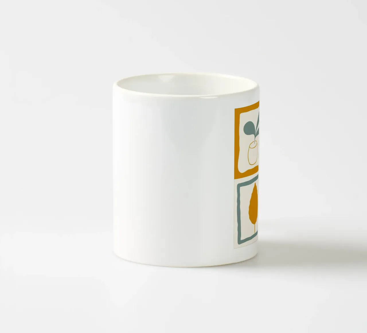 Quadrati a foglia retrò tazza in ceramica da nicigabrieldesigns