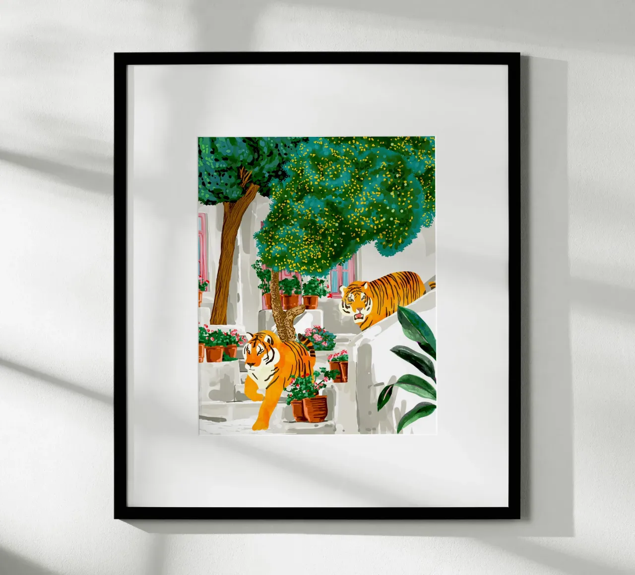 Tigri in Grecia Natura Fauna selvatica Santorini Estate poster con telaio in alluminio da 83oranges