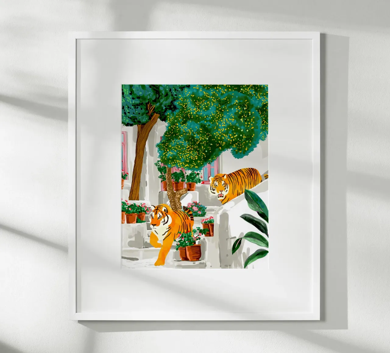 Tigri in Grecia Natura Fauna selvatica Santorini Estate poster con telaio in alluminio da 83oranges