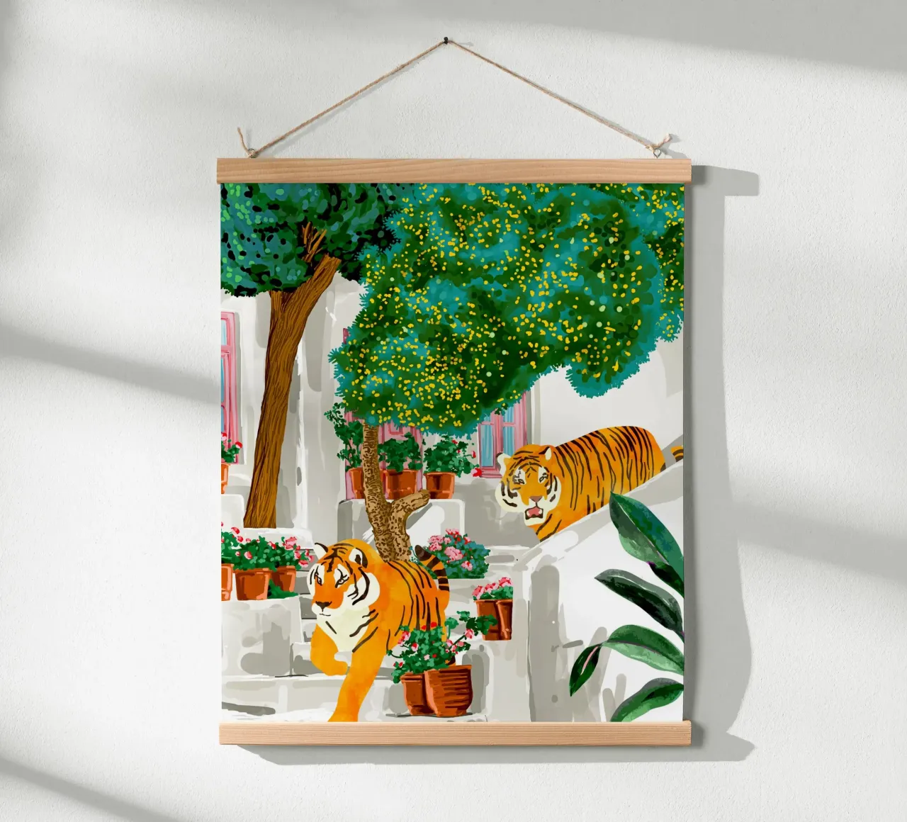 Tigri in Grecia Natura Fauna selvatica Santorini Estate poster con telaio in alluminio da 83oranges