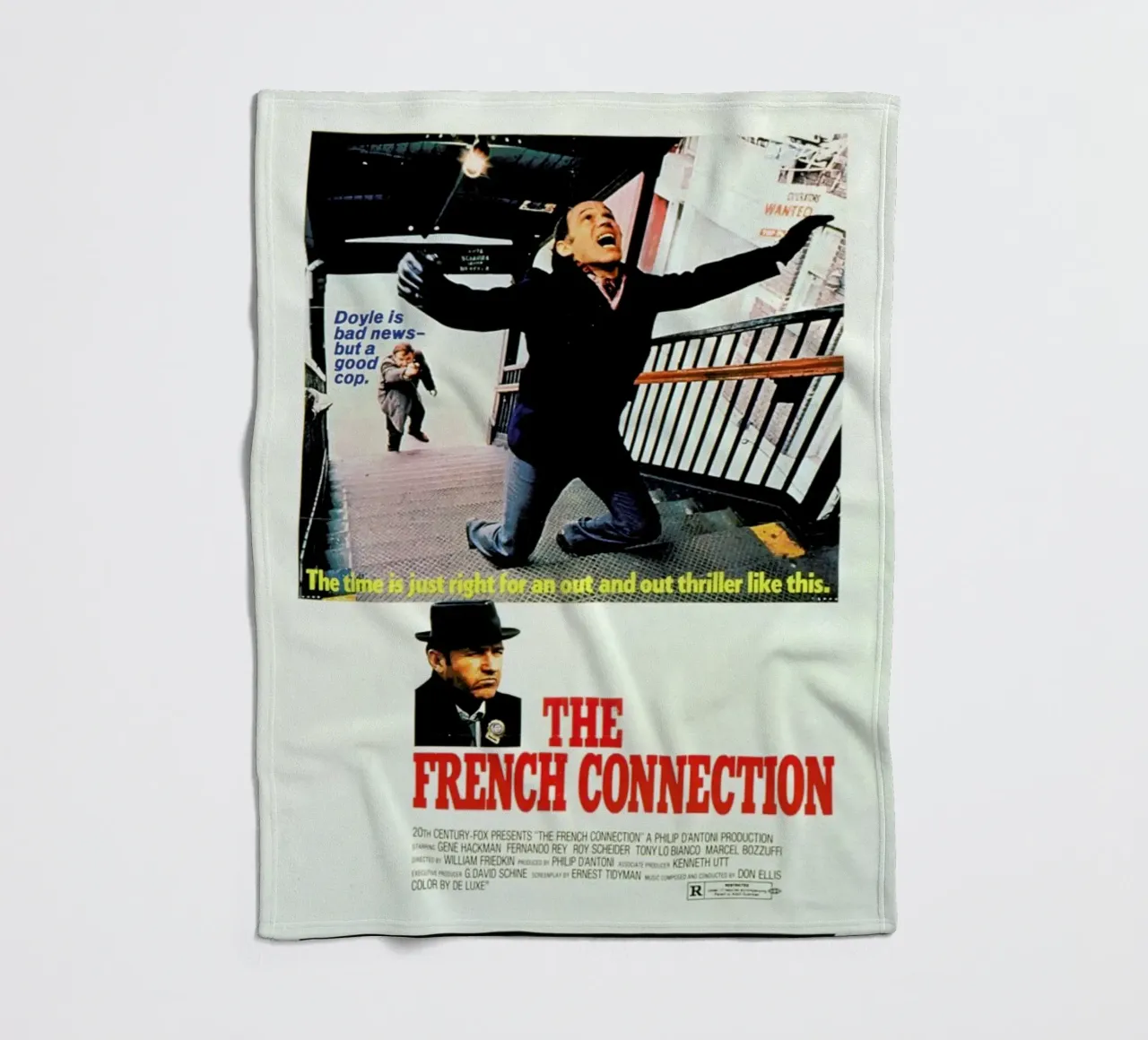 ‘The French Connection’ Retro Movie Poster coperta in pile da Gallery Print and Art Limited
