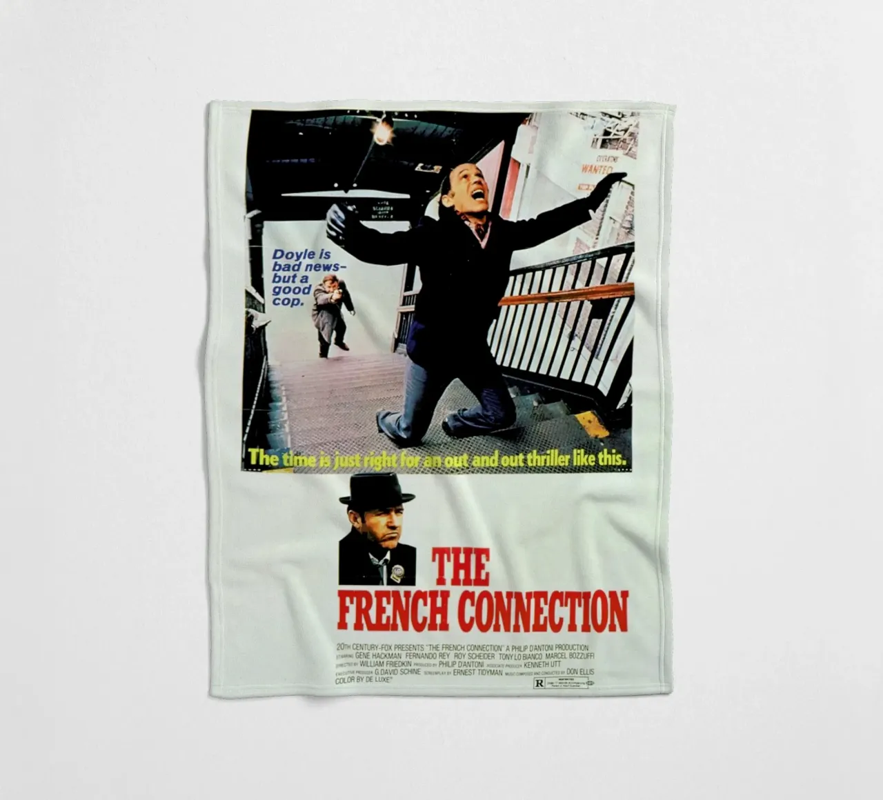 ‘The French Connection’ Retro Movie Poster coperta in pile da Gallery Print and Art Limited