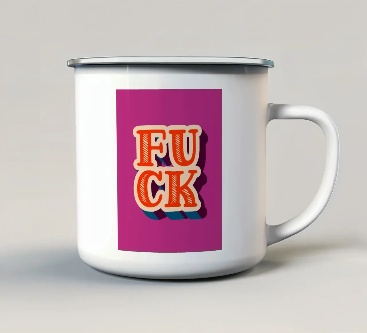 f**k! enamel mug by Ambition Wall