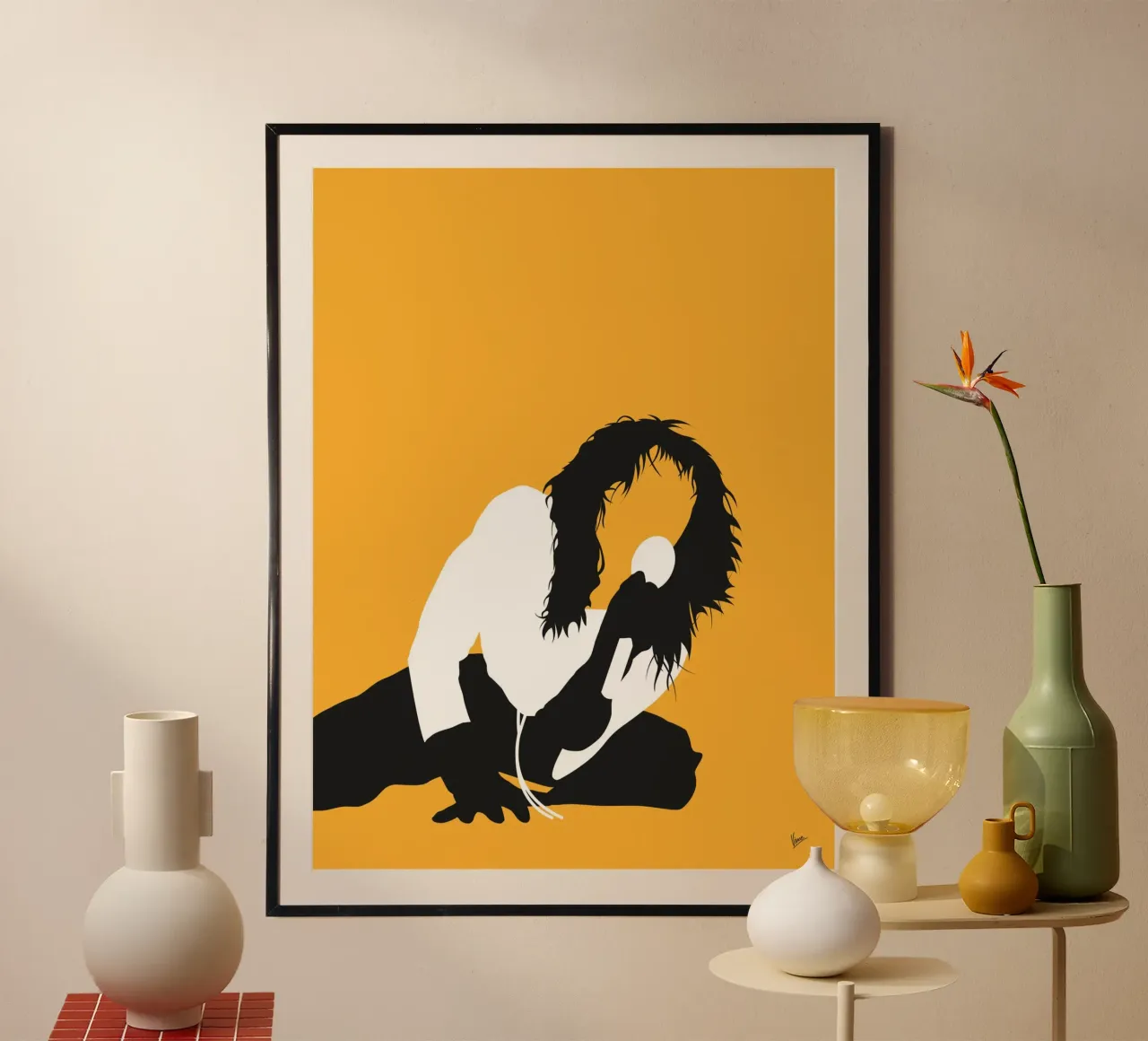 No104 KATE BUSH poster con telaio in alluminio da Iconic Rockstars