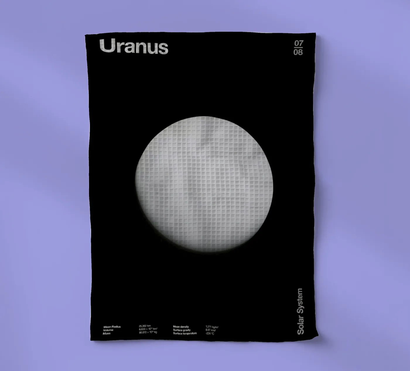 Uranus tea towel by Florent Bodart