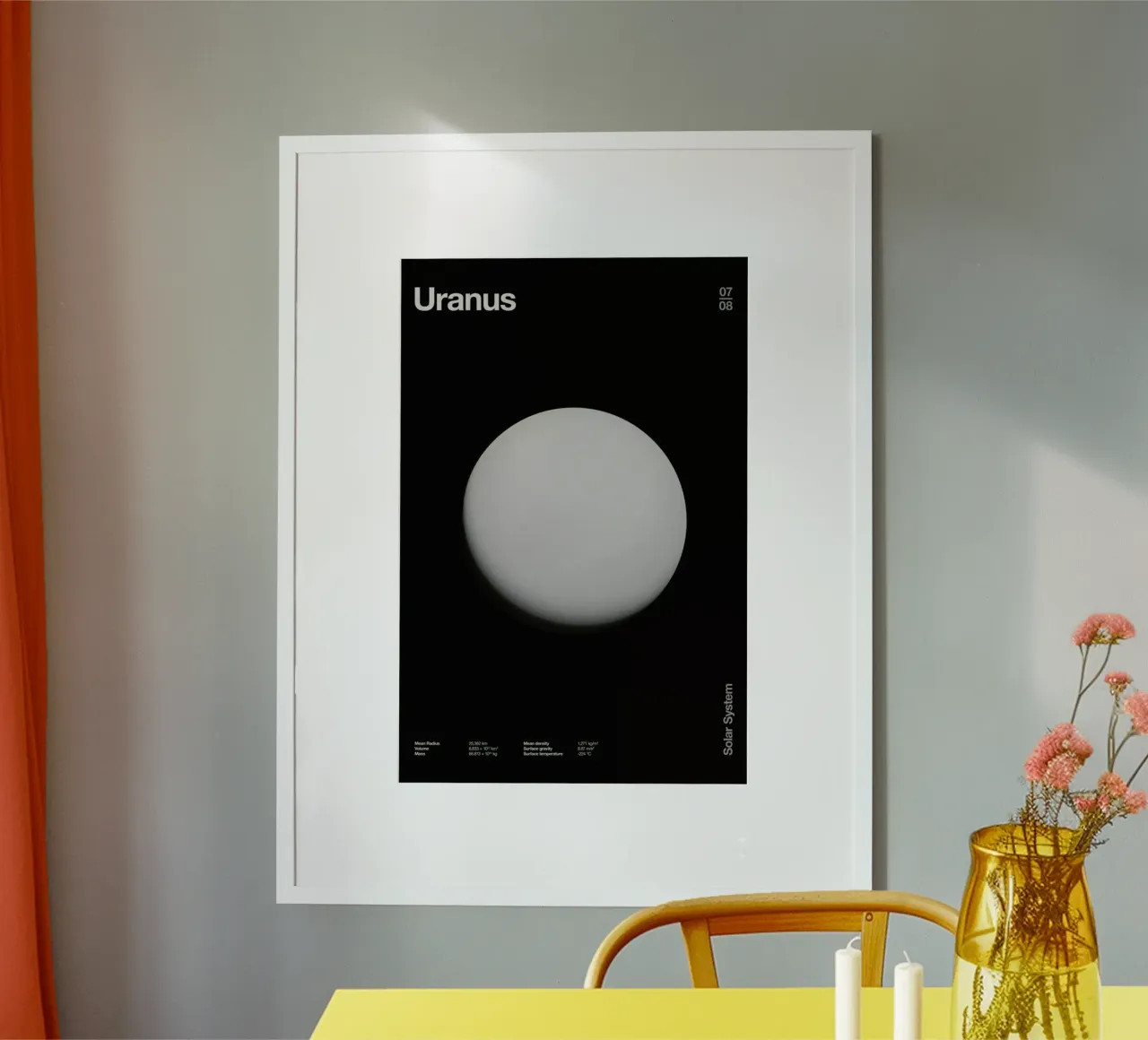 Uranus poster con telaio in plastica da Florent Bodart