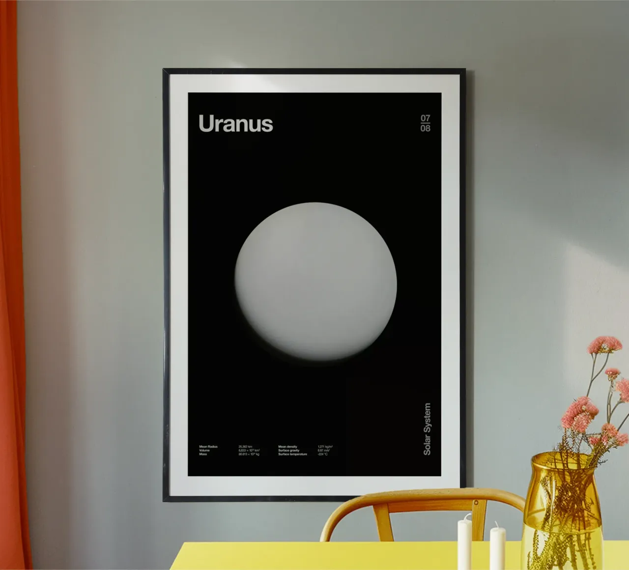Uranus poster con telaio in plastica da Florent Bodart