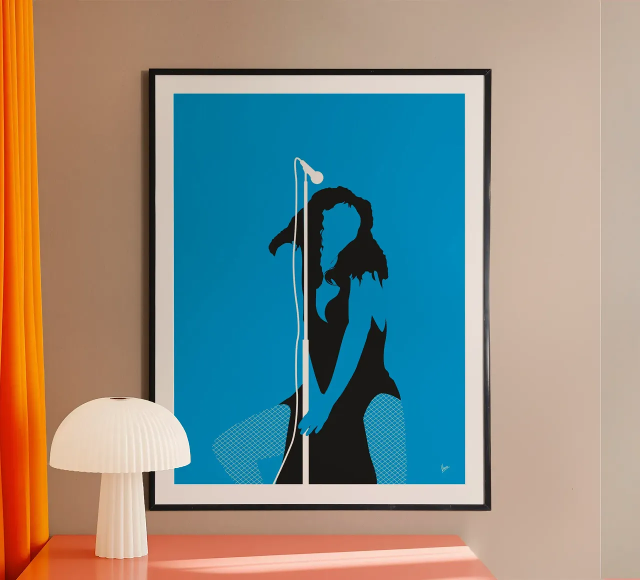 No109 DONNA SUMMER poster con telaio in plastica da Iconic Rockstars