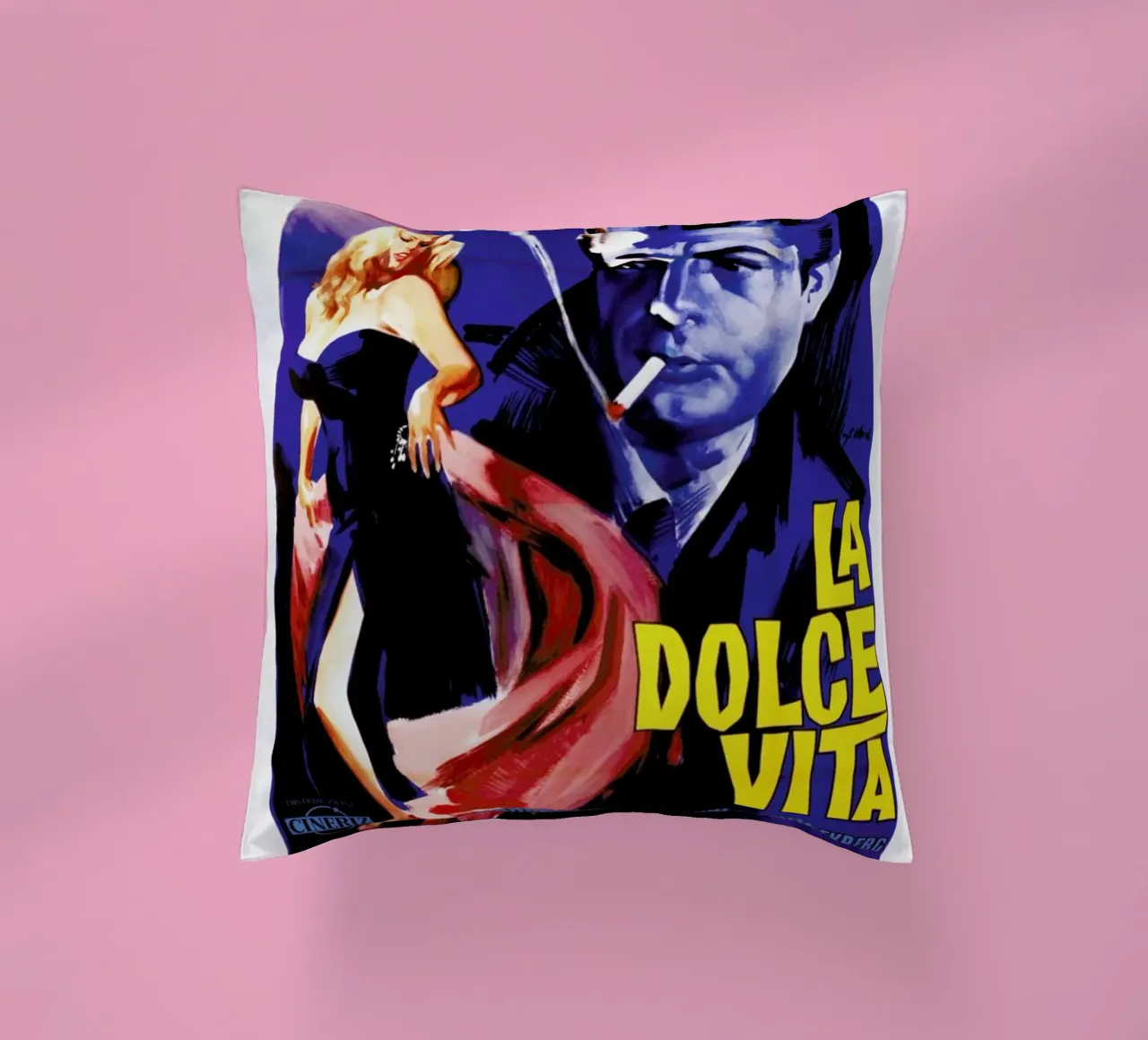 ‘La Dolce Vita’ Retro Movie Poster cuscino da Gallery Print and Art Limited