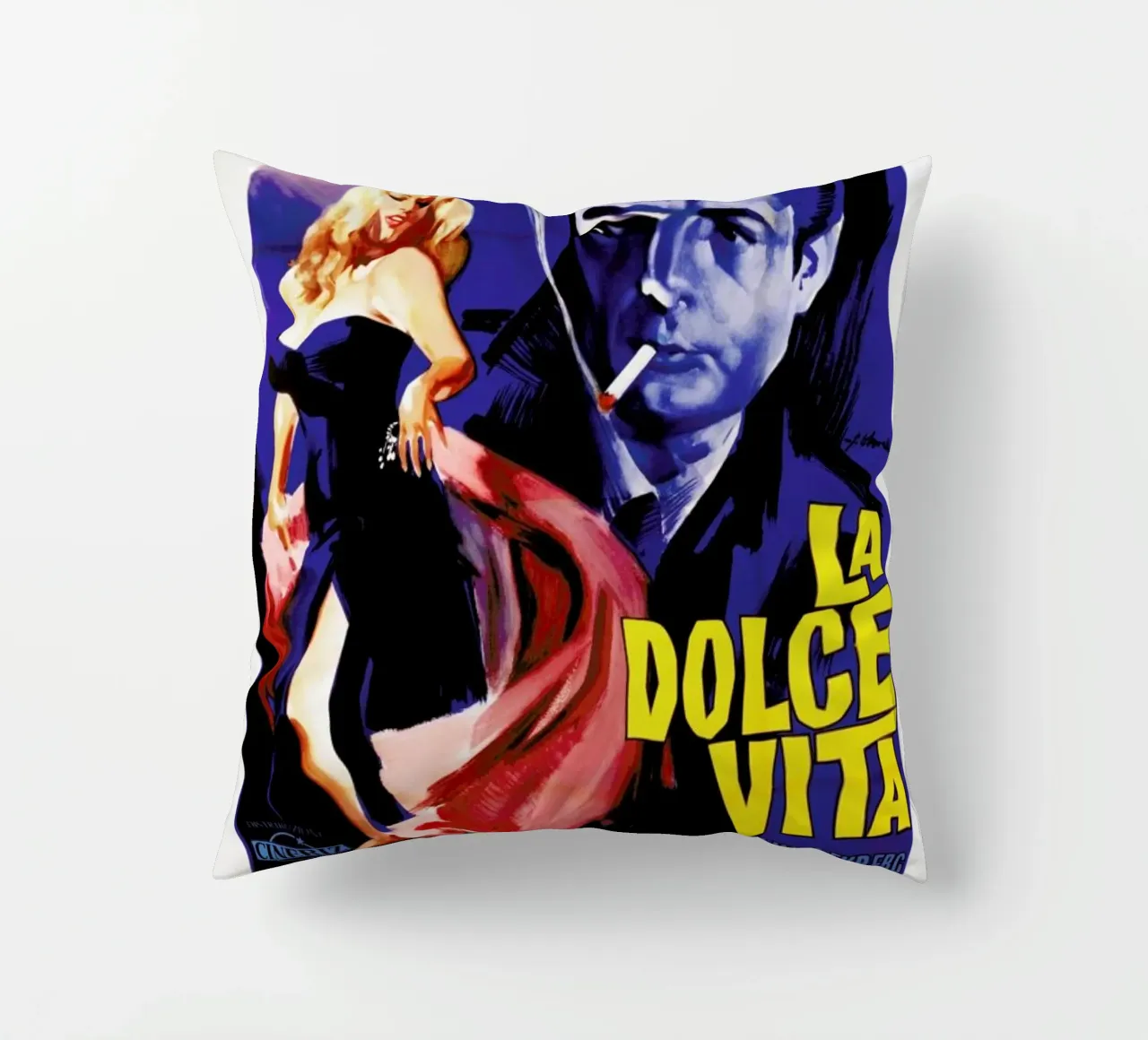 ‘La Dolce Vita’ Retro Movie Poster cuscino da Gallery Print and Art Limited