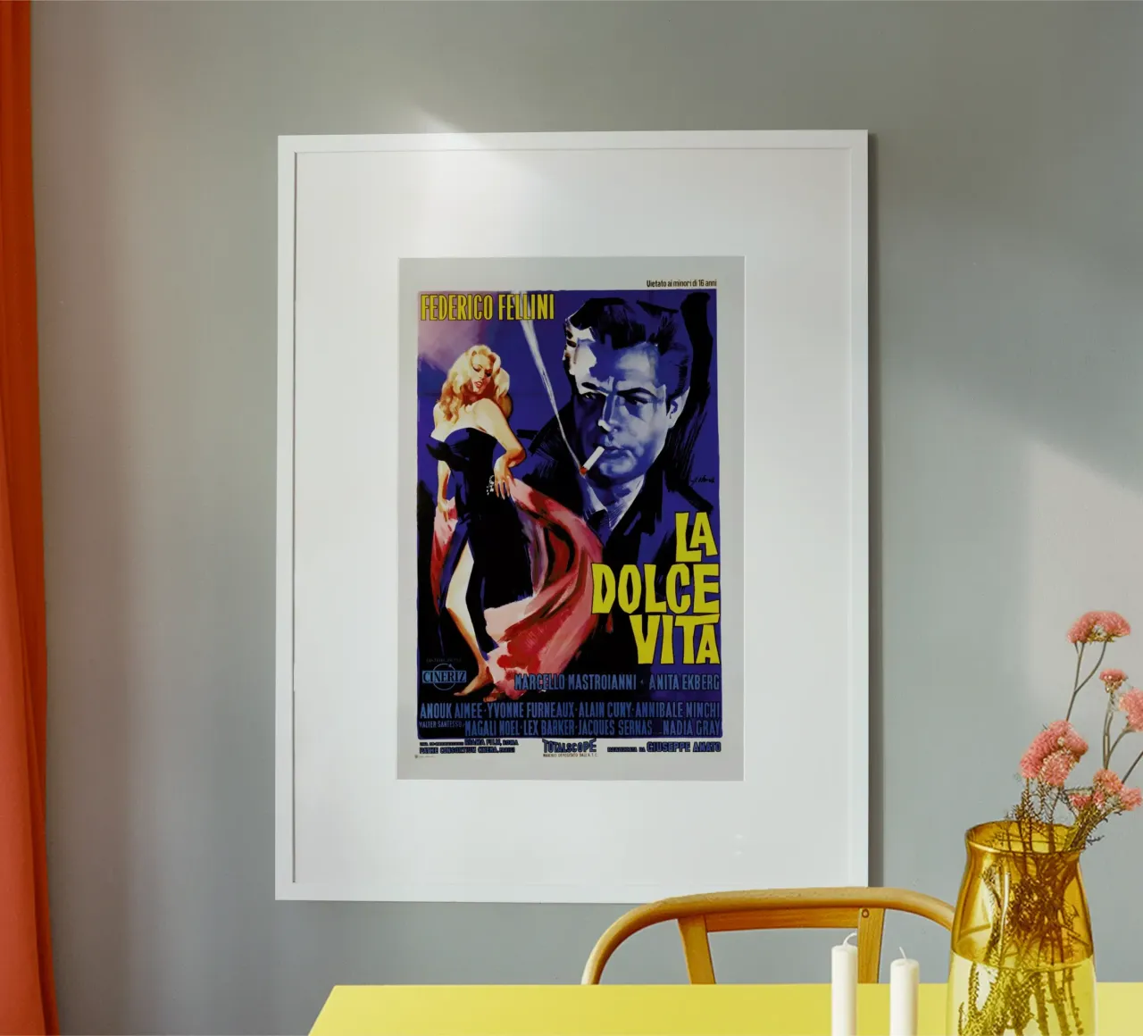‘La Dolce Vita’ Retro Movie Poster carta hahnemühle da Gallery Print and Art Limited