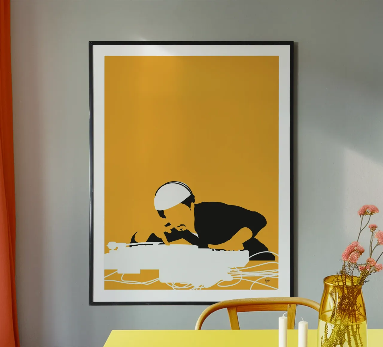 No114 Grandmaster Flash poster con telaio in plastica da Iconic Rockstars