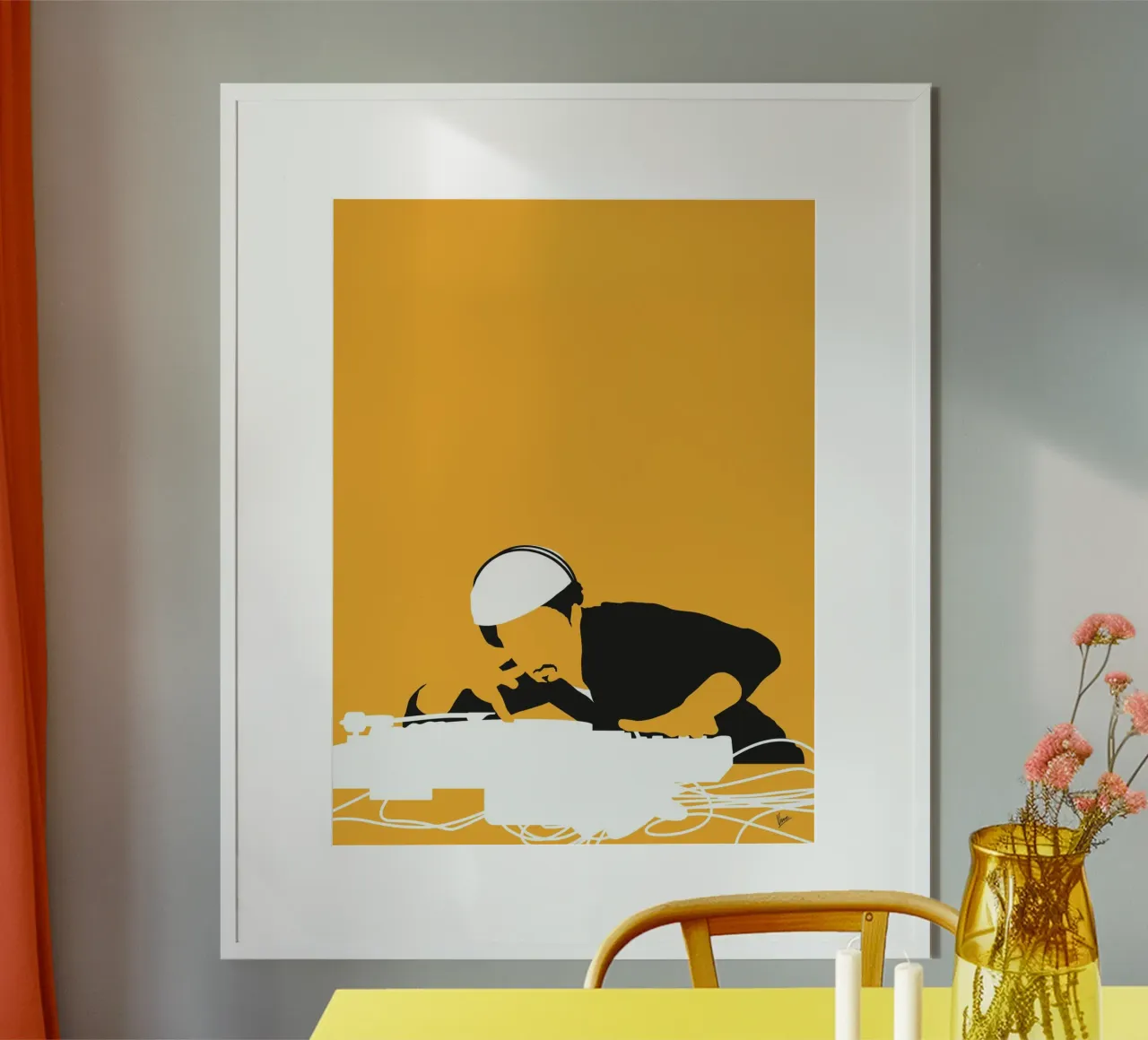 No114 Grandmaster Flash poster con telaio in plastica da Iconic Rockstars