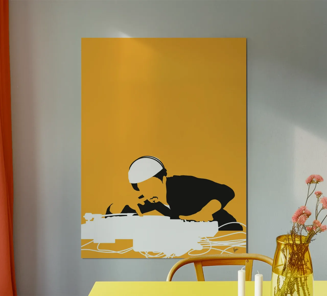 No114 Grandmaster Flash poster con telaio in plastica da Iconic Rockstars