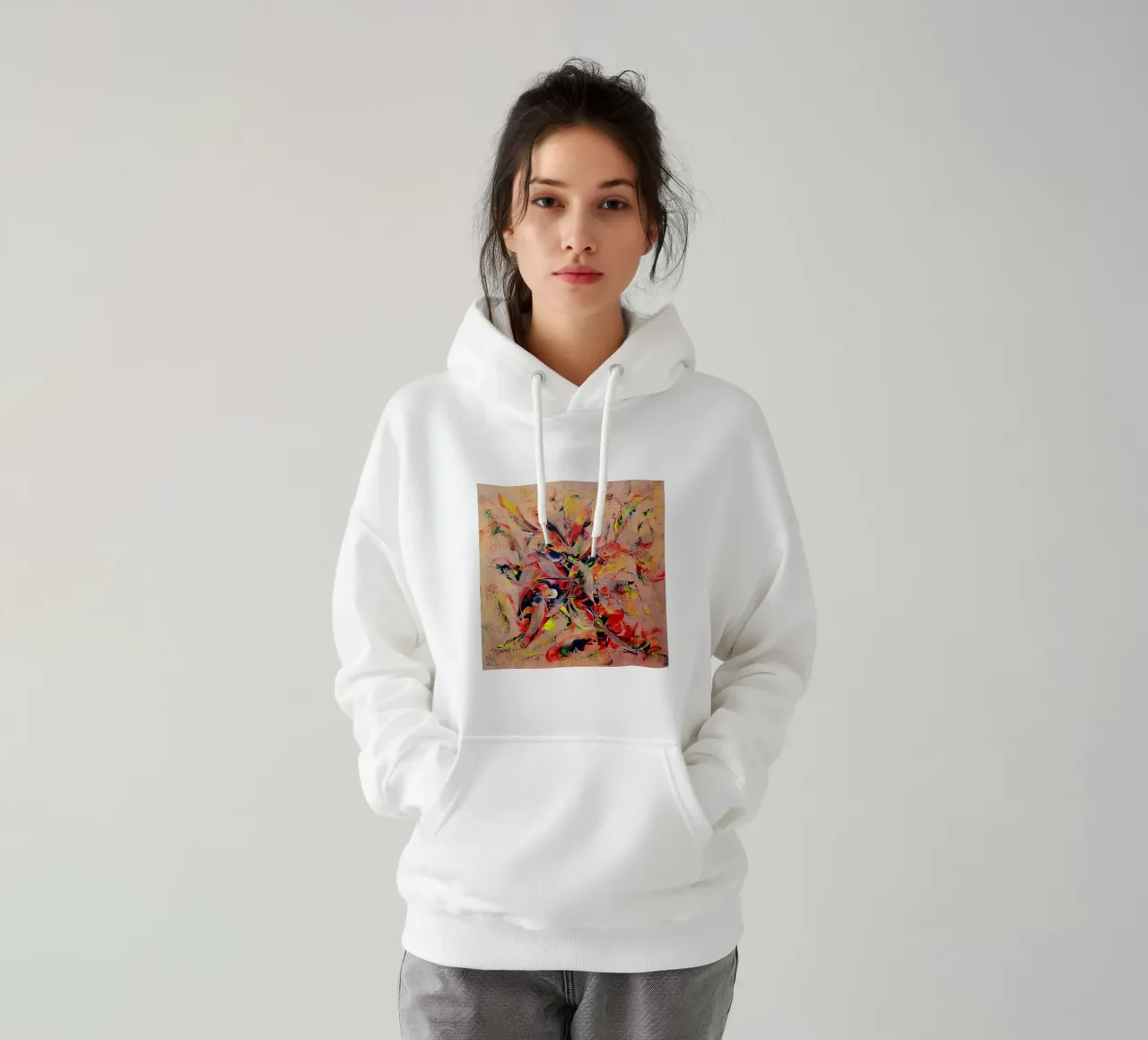 CRAZY ROCK'N ROLL felpa con cappuccio da Thierry Vobmann Abstract painting
