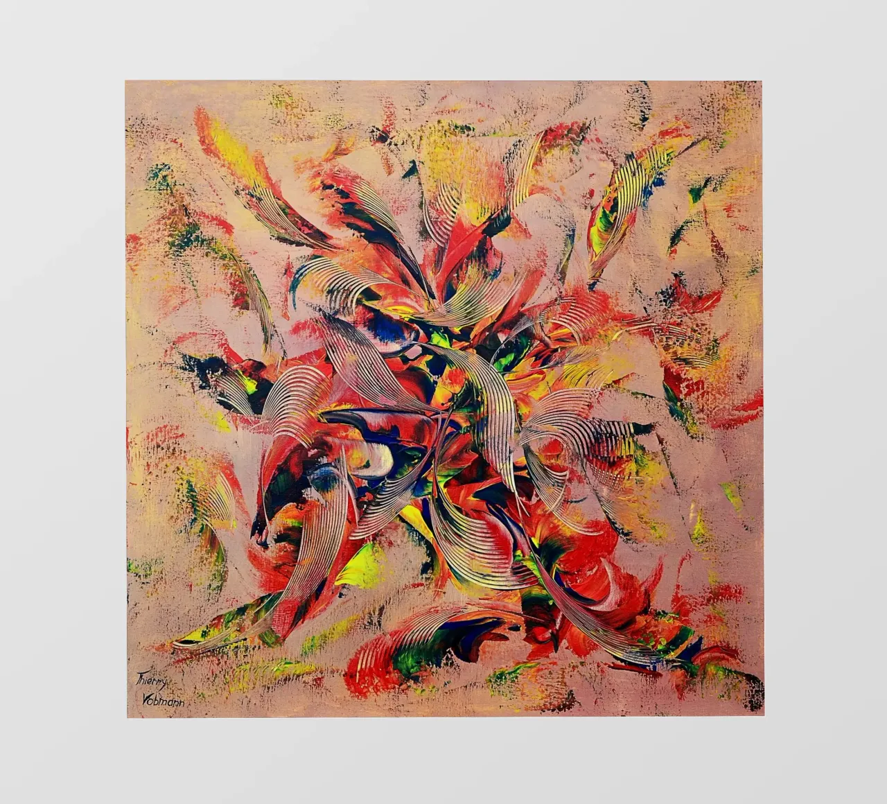 CRAZY ROCK'N ROLL telo in pvc da Thierry Vobmann Abstract painting