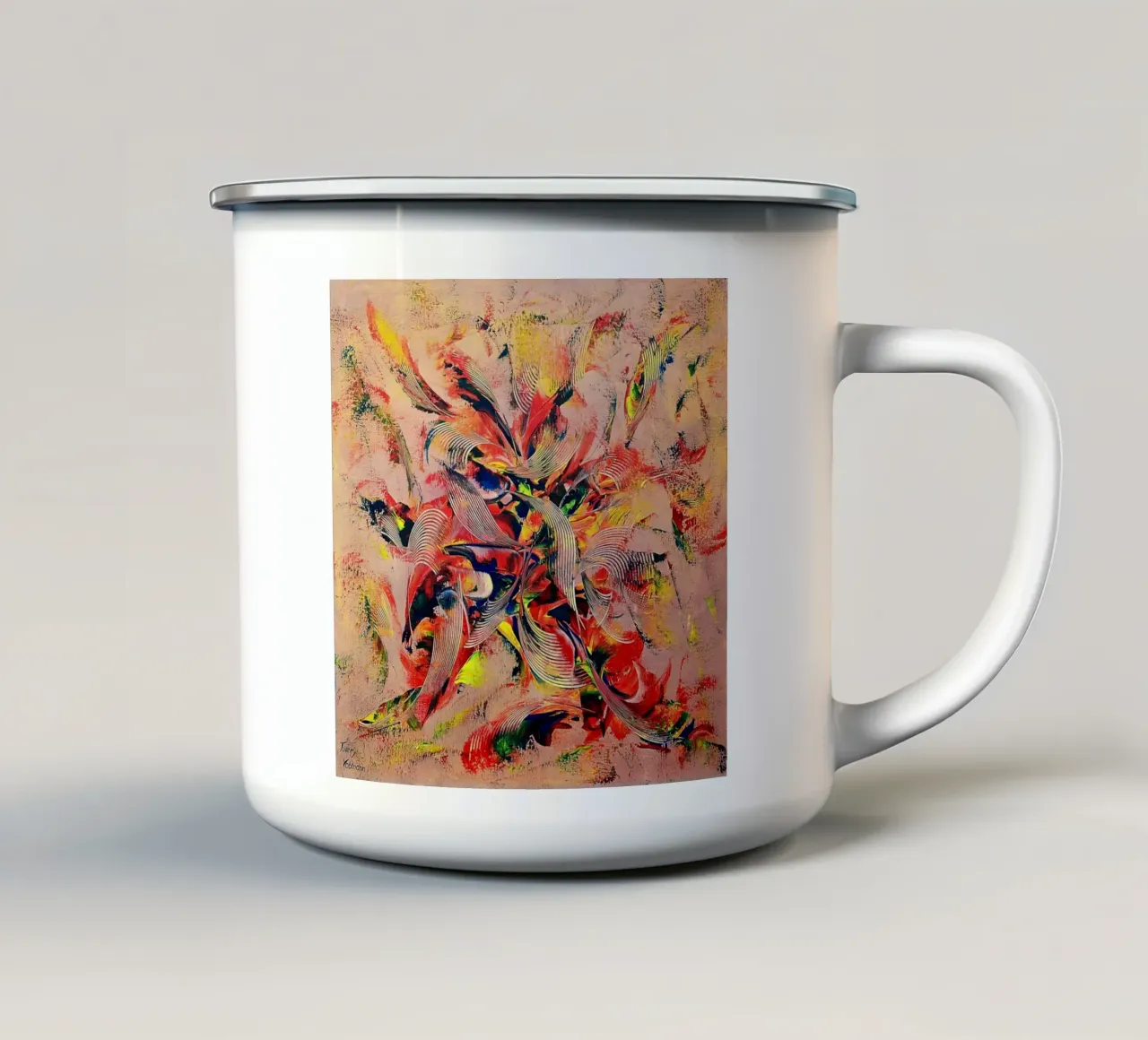 CRAZY ROCK'N ROLL tazza in smalto da Thierry Vobmann Abstract painting