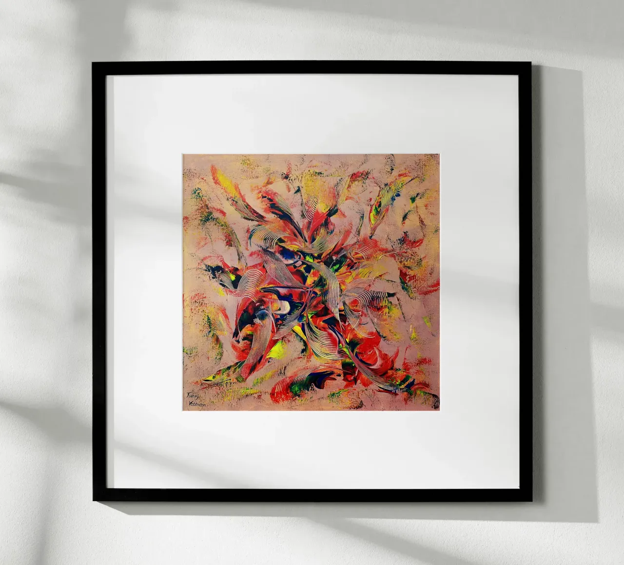 CRAZY ROCK'N ROLL poster con telaio in alluminio da Thierry Vobmann Abstract painting
