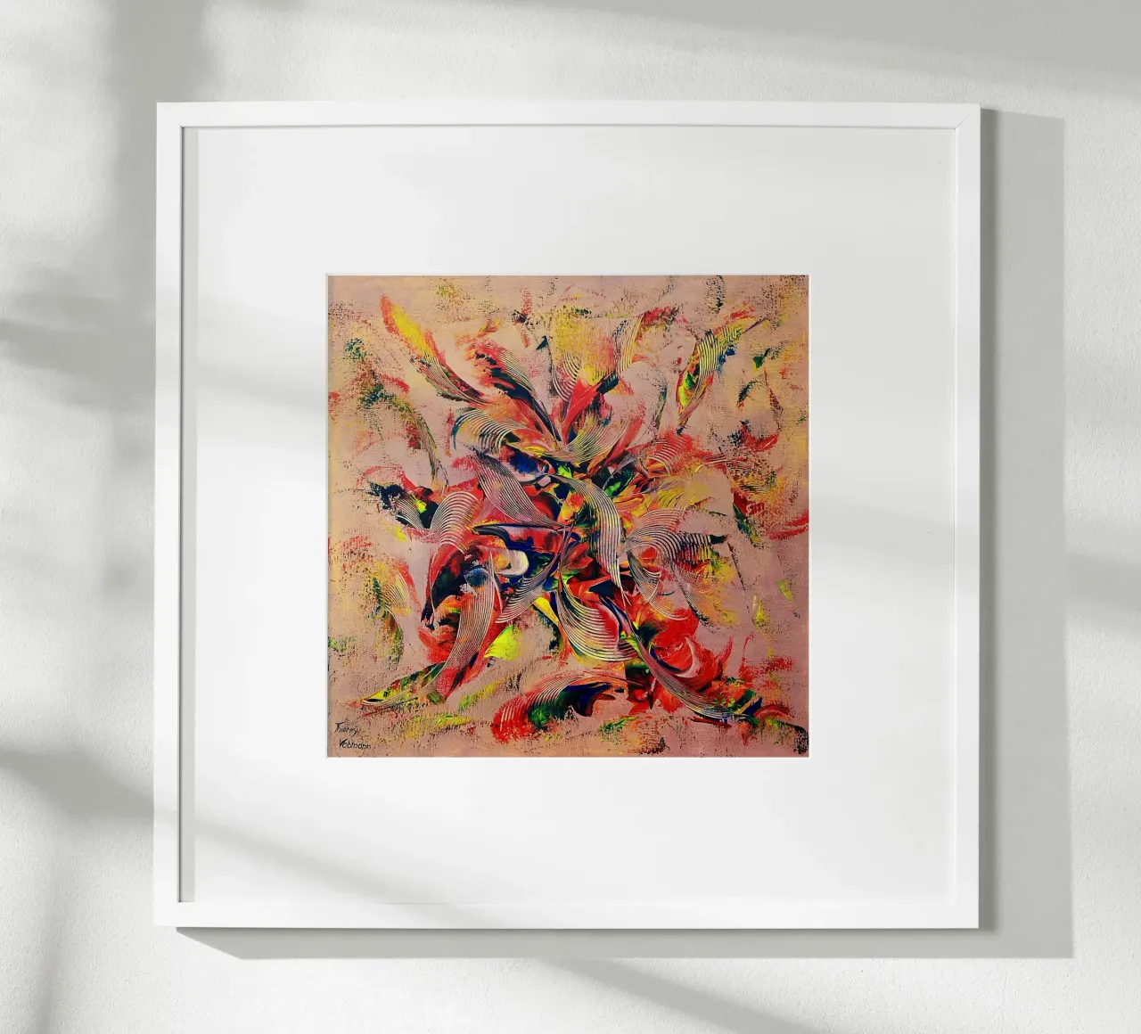 CRAZY ROCK'N ROLL poster con telaio in alluminio da Thierry Vobmann Abstract painting