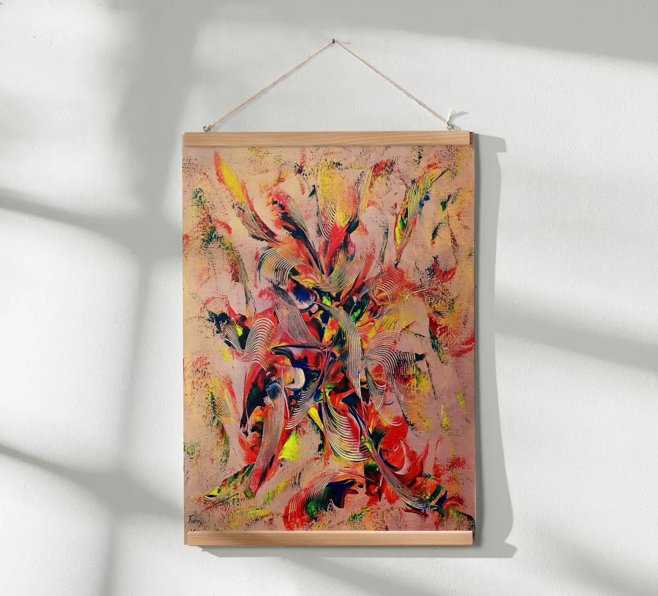 CRAZY ROCK'N ROLL poster con telaio in alluminio da Thierry Vobmann Abstract painting