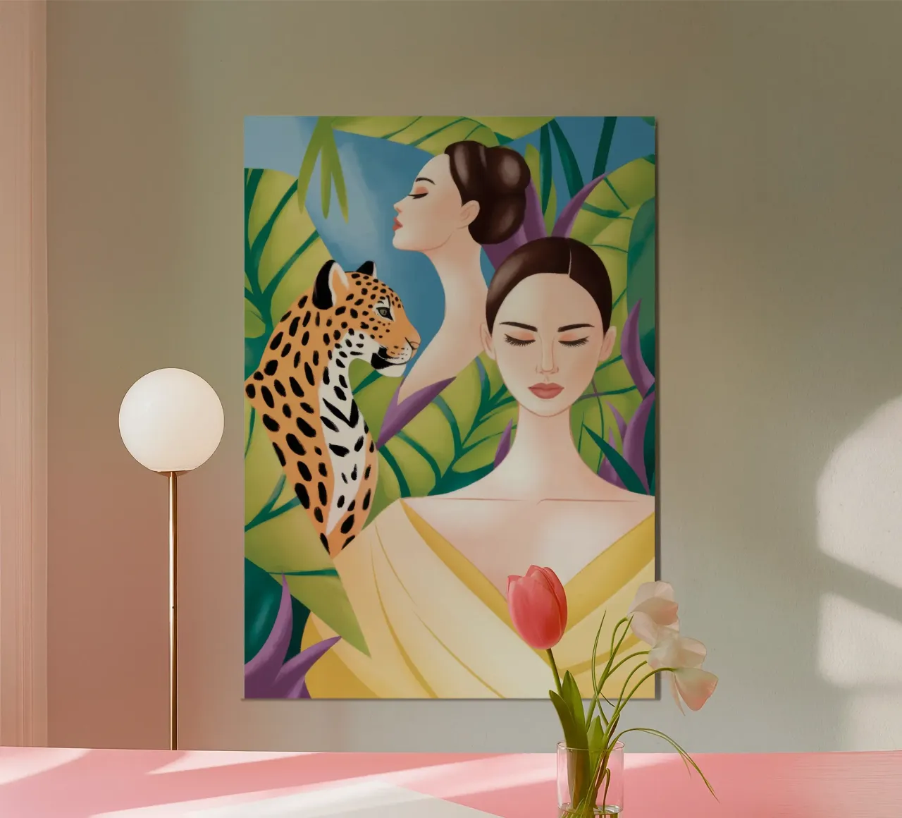 Bellezza della giungla poster con telaio in legno da Atelier Tiga