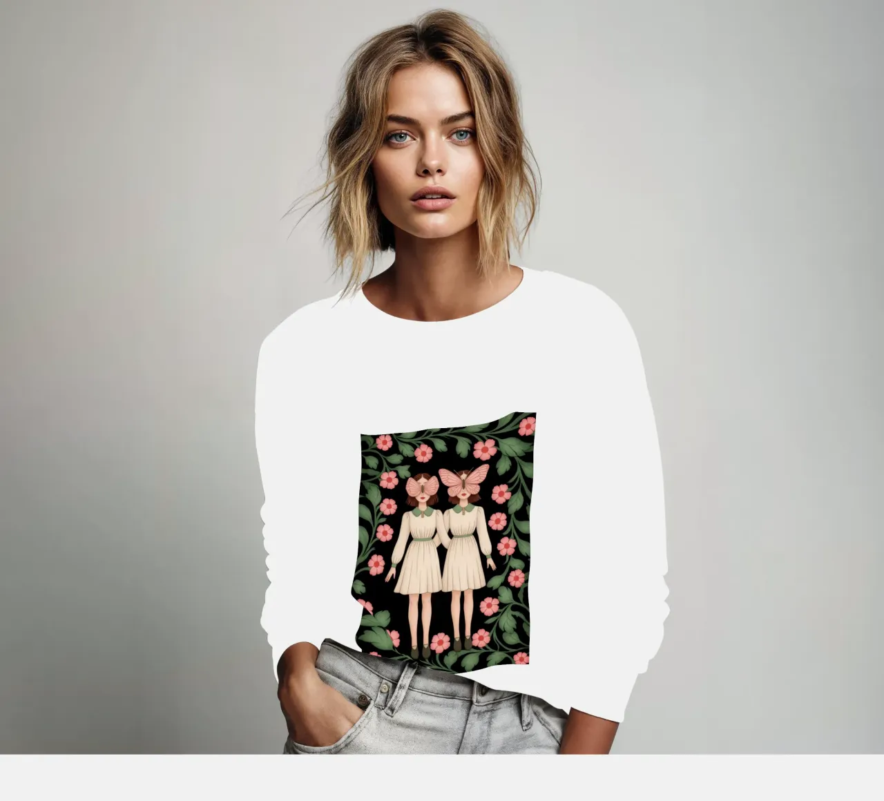 Gemelli floreali simmetrici felpa da Atelier Tiga