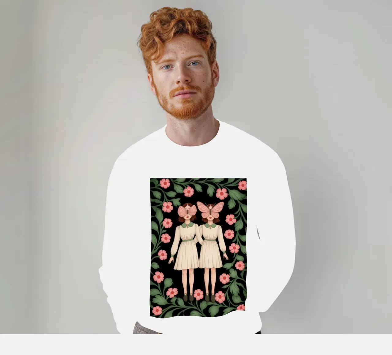 Gemelli floreali simmetrici felpa da Atelier Tiga