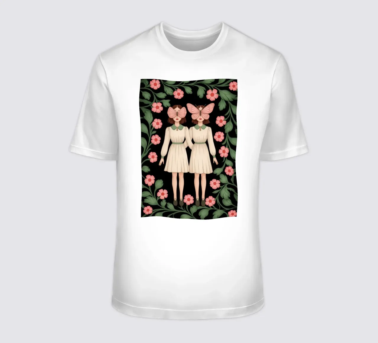 Gemelli floreali simmetrici t-shirt da Atelier Tiga
