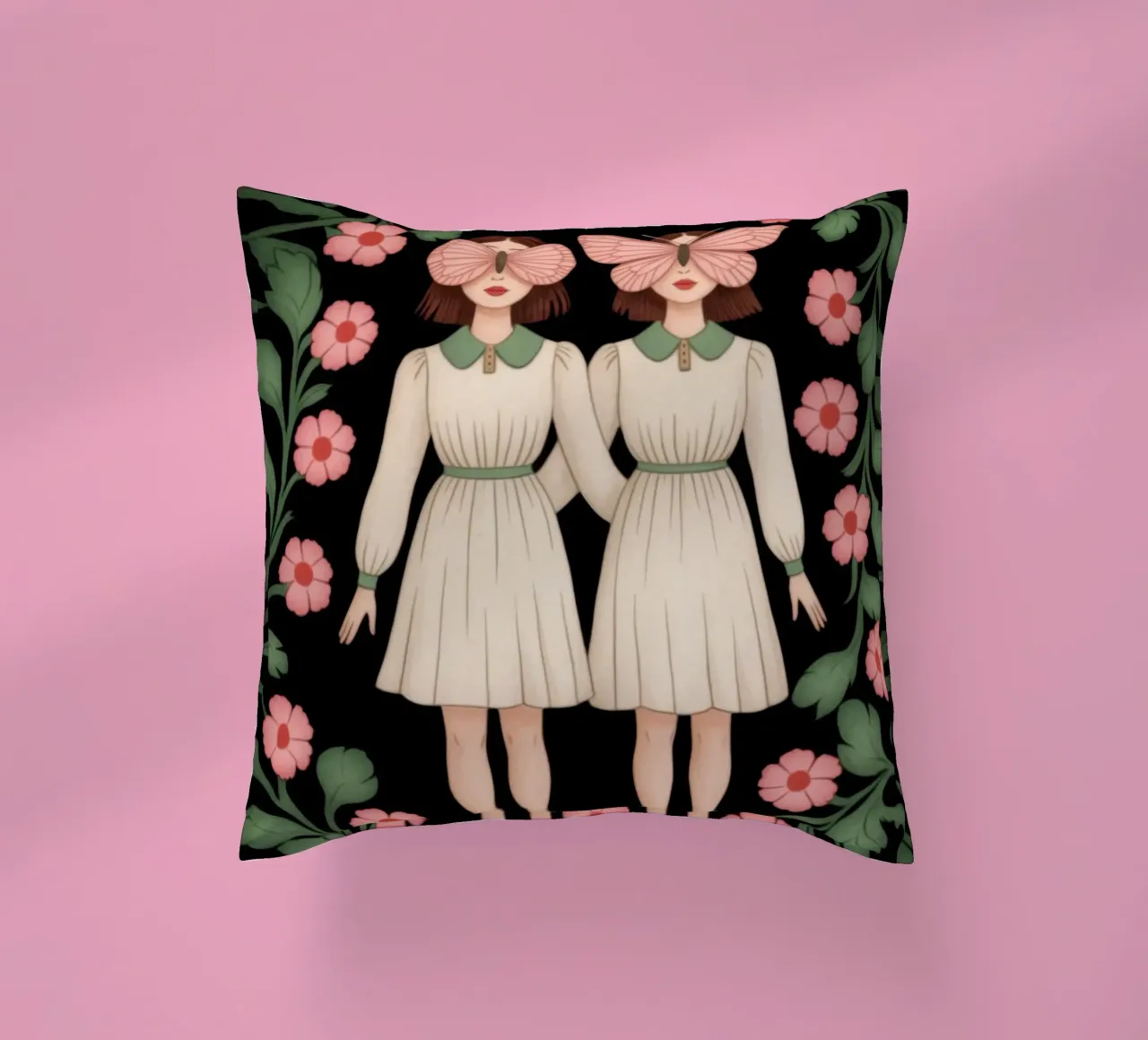 Gemelli floreali simmetrici cuscino da Atelier Tiga