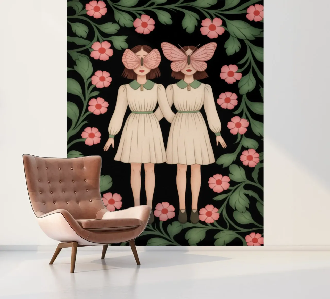 Symmetrical Floral Twins photo wallpaper by Atelier Tiga