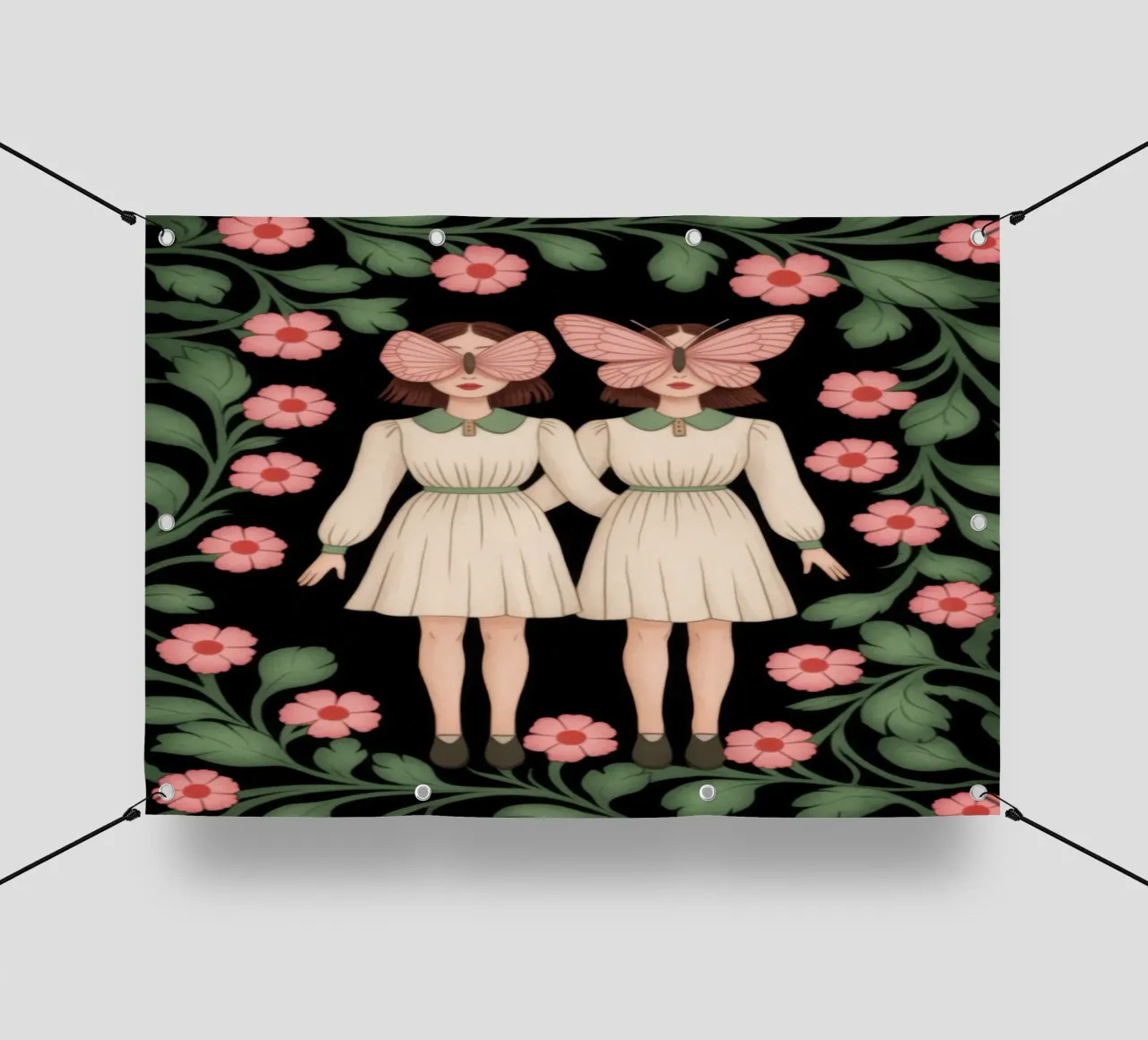 Gemelli floreali simmetrici telo in pvc da Atelier Tiga