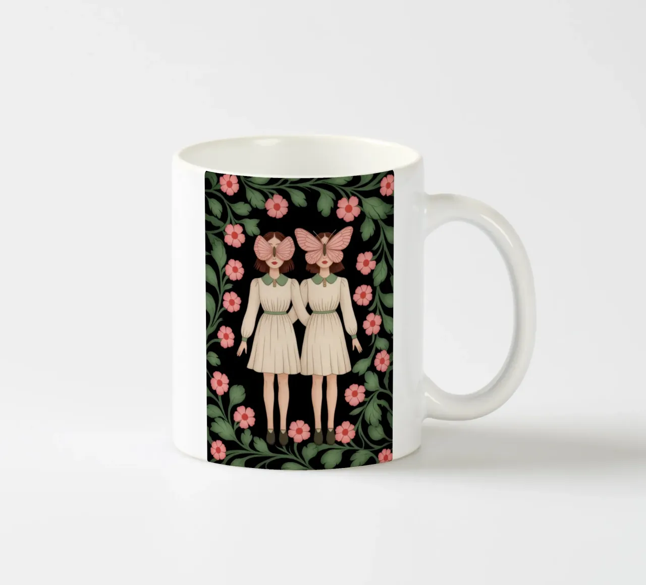 Gemelli floreali simmetrici tazza in ceramica da Atelier Tiga