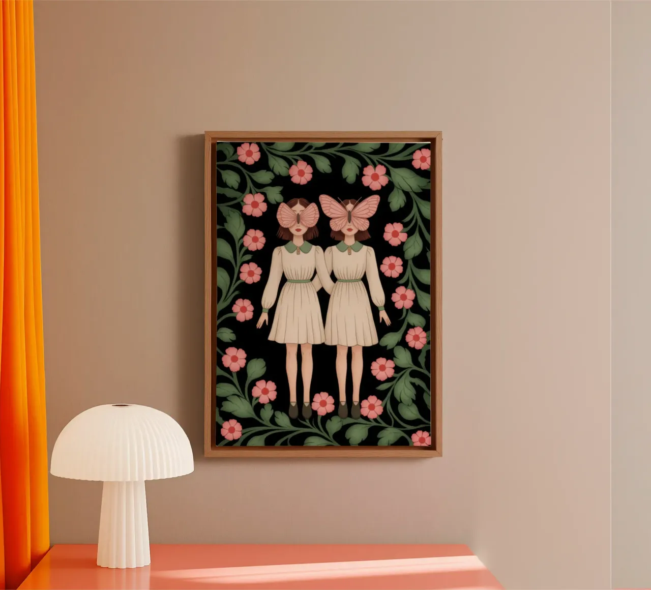 Gemelli floreali simmetrici tela da Atelier Tiga