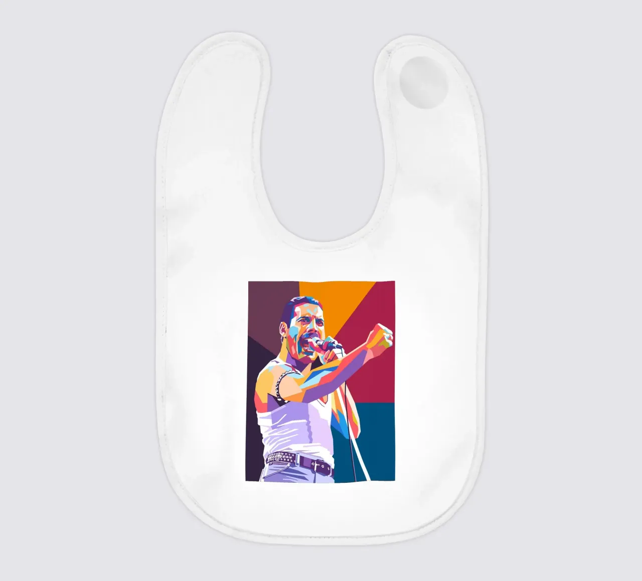 Freddie Mercury kunst baby slabbetje van Hantamrata