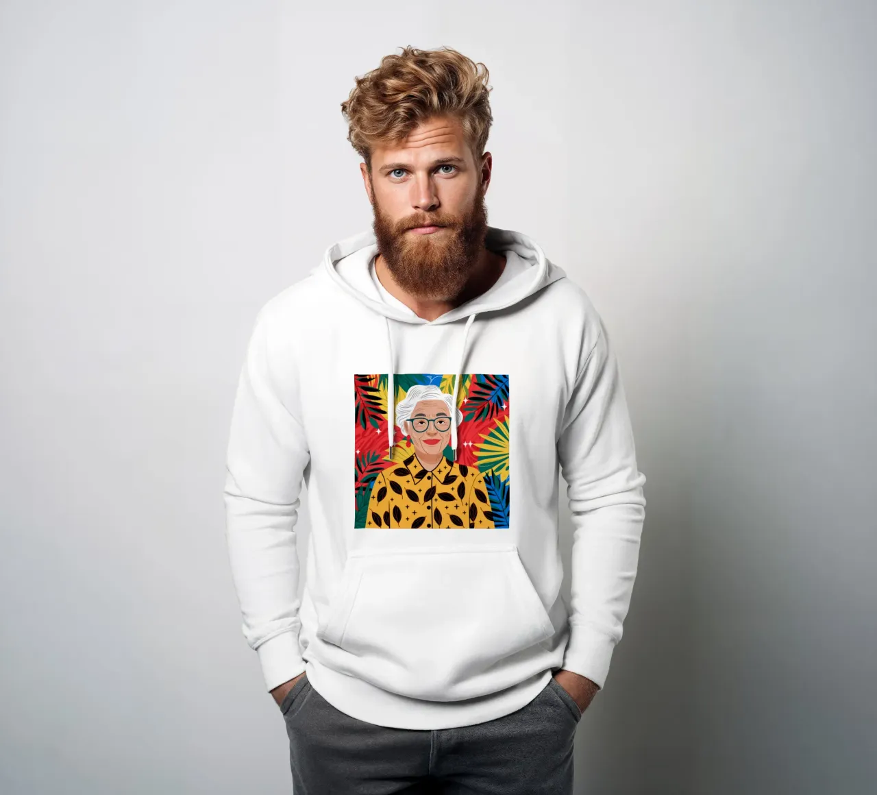 Sambuco tropicale vibrante felpa con cappuccio da Atelier Tiga