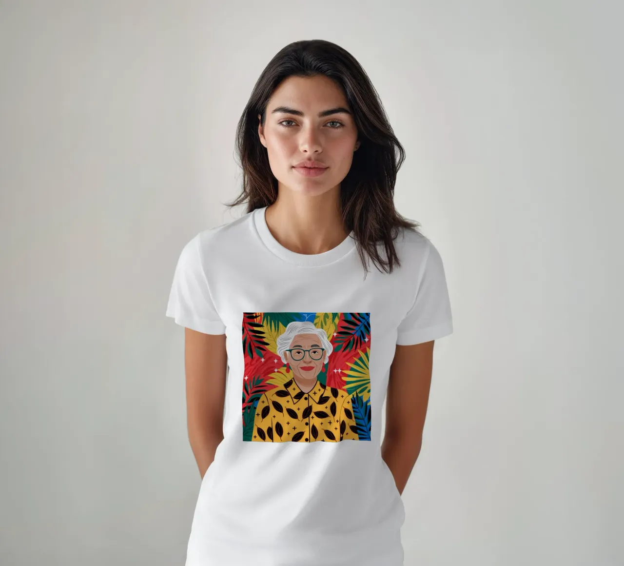 Vibrant Tropical Elder t-shirt by Atelier Tiga