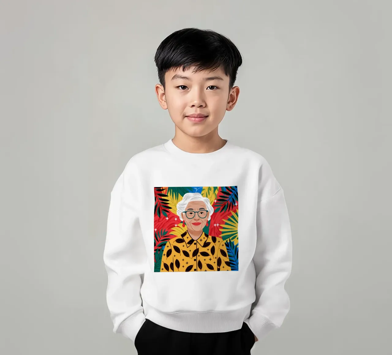 Sambuco tropicale vibrante felpa bambino da Atelier Tiga