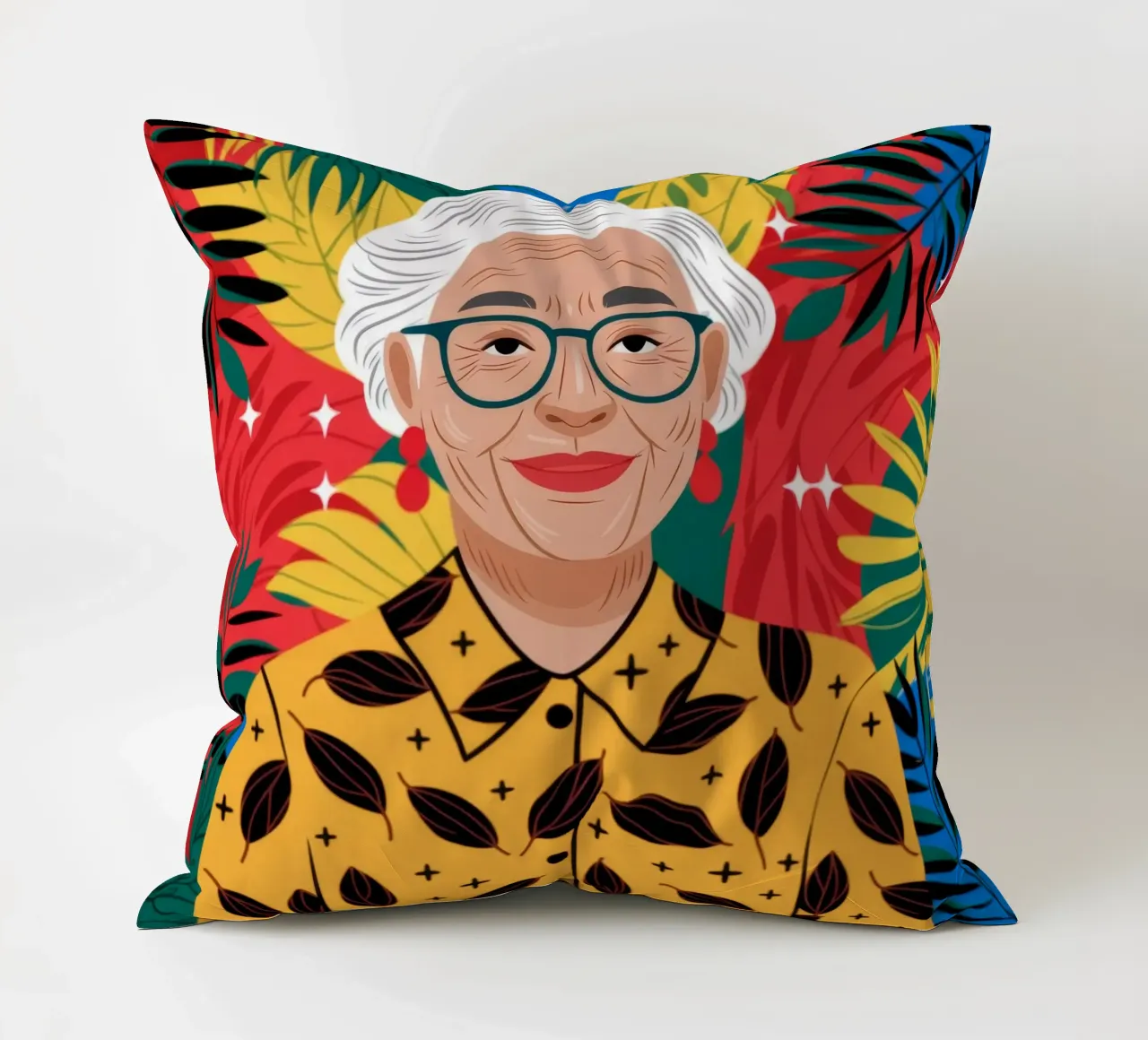Sambuco tropicale vibrante cuscino da Atelier Tiga