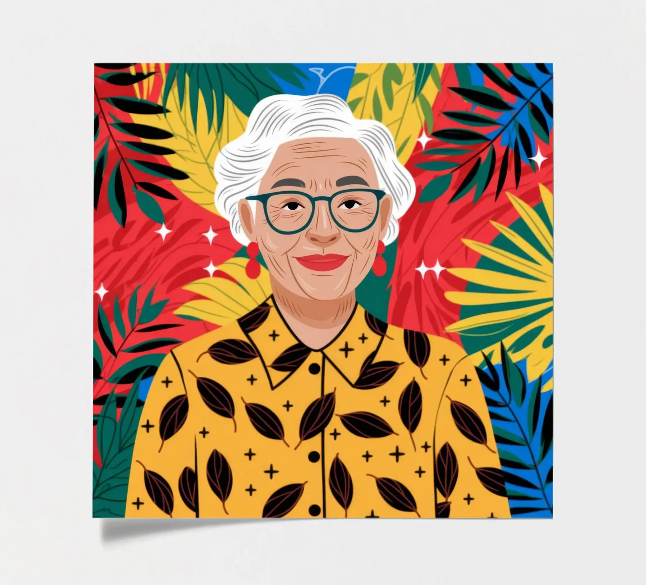 Vibrant Tropical Elder sticker sheet by Atelier Tiga