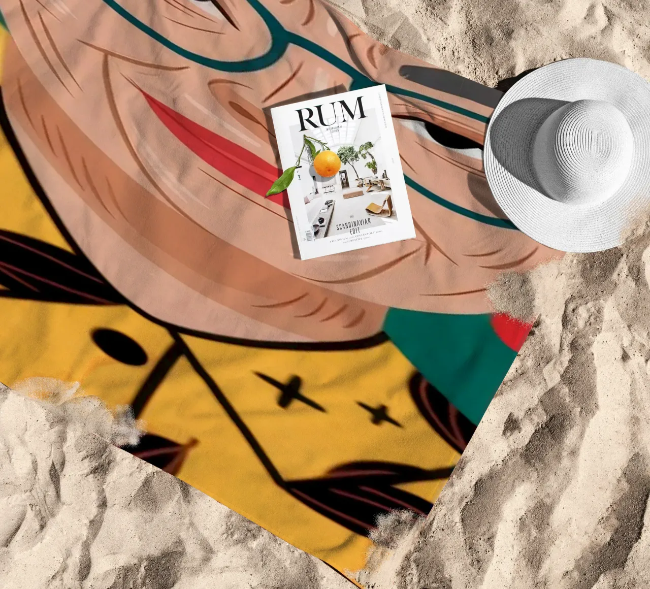 Sambuco tropicale vibrante telo mare da Atelier Tiga