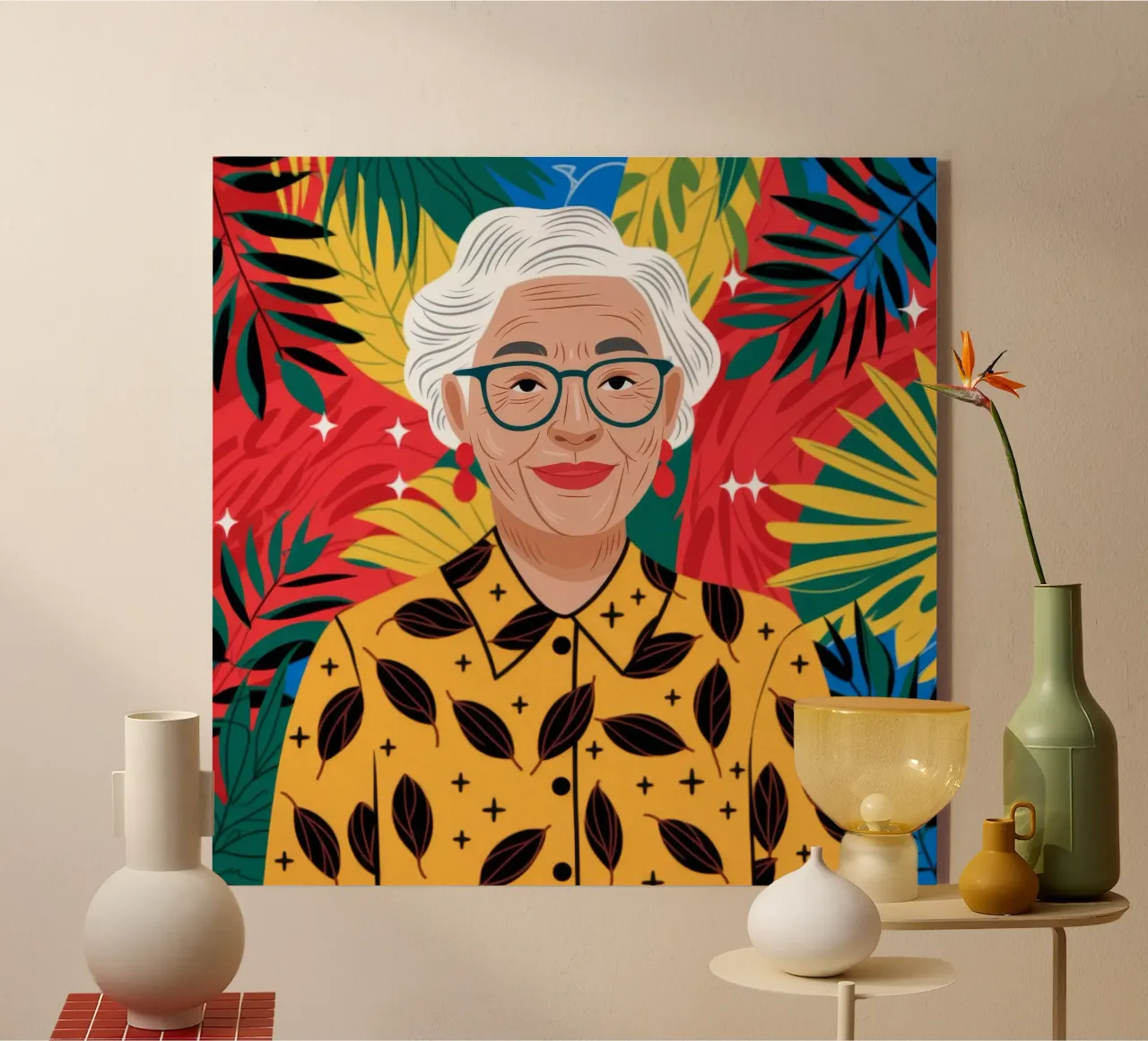 Sambuco tropicale vibrante plexiglass da Atelier Tiga