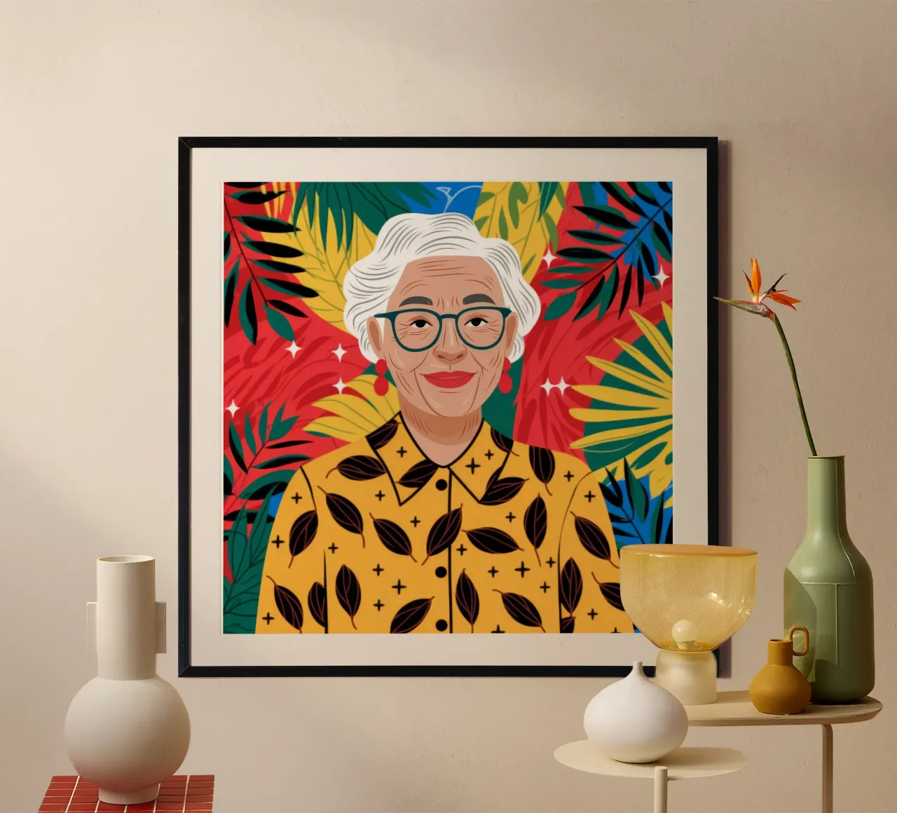 Sambuco tropicale vibrante carta hahnemühle da Atelier Tiga