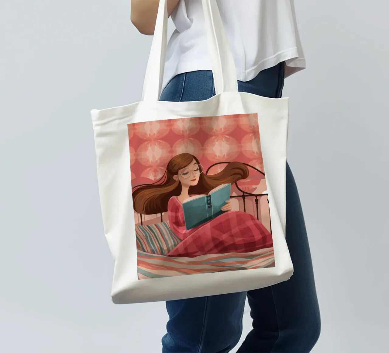 Serene Reading Moment tote bag by Atelier Tiga