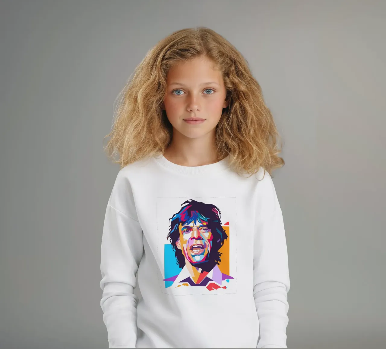 Ritratto pop art di Mick Jagger felpa bambino da Hantamrata