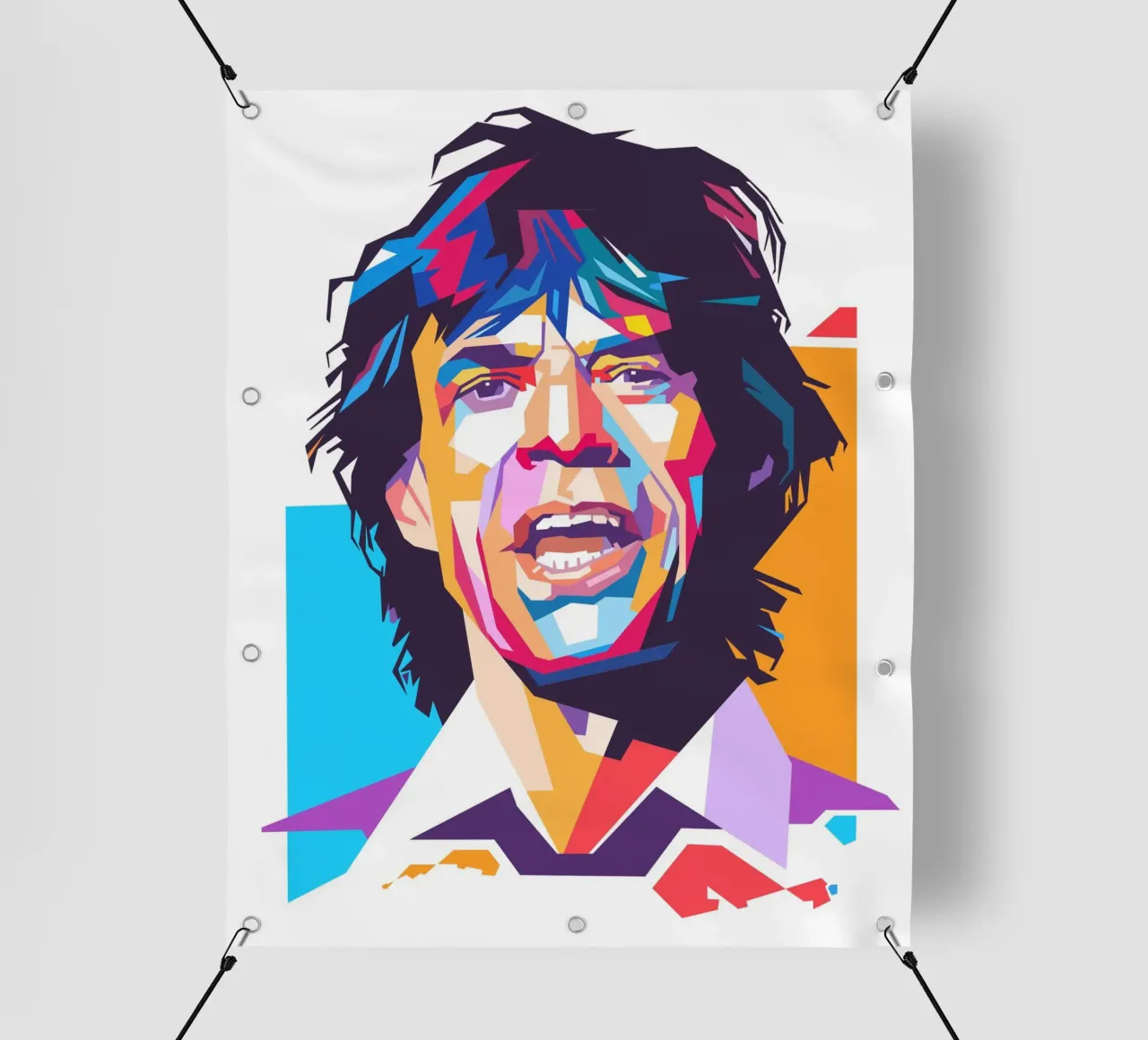 Ritratto pop art di Mick Jagger telo in pvc da Hantamrata